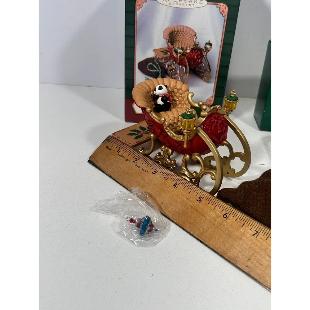Hallmark Keepsake Ornaments Santa's Sleigh 2001 & Christmas Morning Treasures
